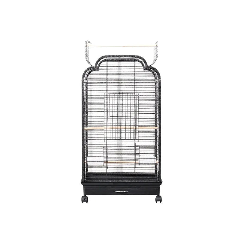 New Design Luxury Breathable Multi Sizes and Colors Sustainable Premium Metal Quality Single Big Room Parrot Cage With Wheels