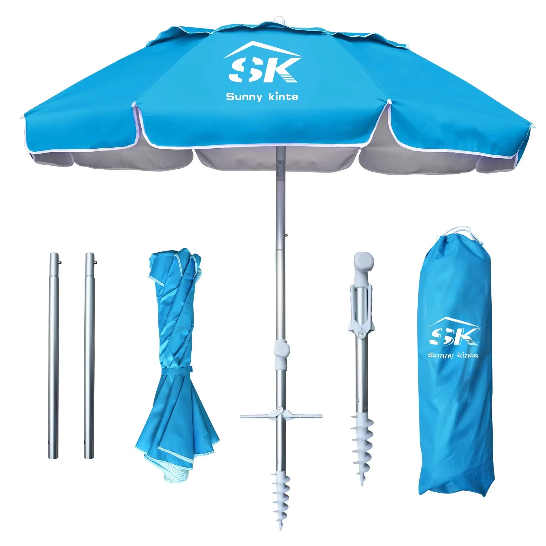 Portable Bali UPF 50+ Street Vendor Umbrella with Manual Control Sun Shade Patio Umbrella with Base Weight