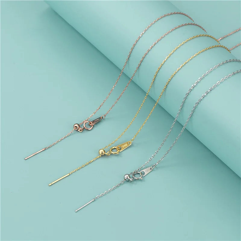 Base Chain 925 Sterling Silver 18inch Wear Beads Positioning DIY Necklace Silicone Adjustment Ball With Needle