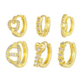 ZUOLA Trendy Eco-friendly Custom Cuff Hoop Huggies Earrings Gold/Silver Plated Geometric Shiny Zircon Luxury Jewelry for Women