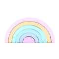 Pastel Nesting Rainbow Building Blocks Educational Creative DIY Small Scale Toy Wood Macaron Color Stacker Toy