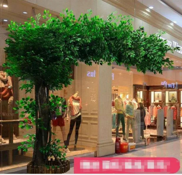 OV Brand 8ft Tall Artificial Ficus Banyan Bonsai Tree with 5-8 Year Lifetime Plastic Potted Plant for Home Decoration