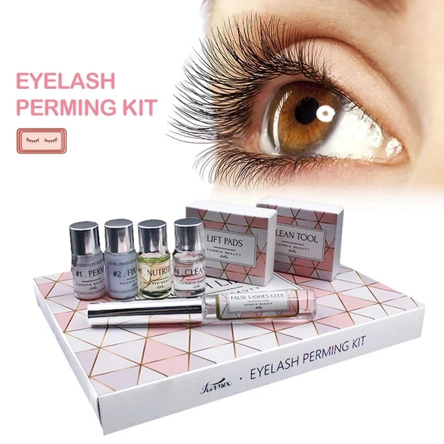 Funmix DIY Lashes Lifting Kits With Rods Glue Simple Eye Lashes Eyelash Perming Kit Lifting Extension Perm Set Makeup Tools