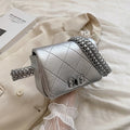 Korean Lady Fashion Design Diamond Lattice Over Shoulder Bag for Women Cell Phone Bag Thick Chain Women Mini Messenger Bags