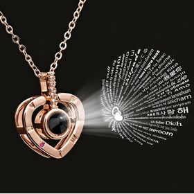 New Product Ideas 2024 Stainless Steel Fashion Jewelry Necklaces With I love You Necklace 100 Languages