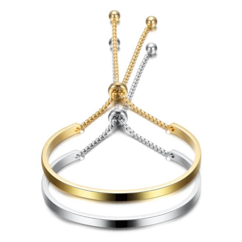 Wholesale New Product DIY Stainless Steel Adjustable Charm Blank Cuff Bracelet