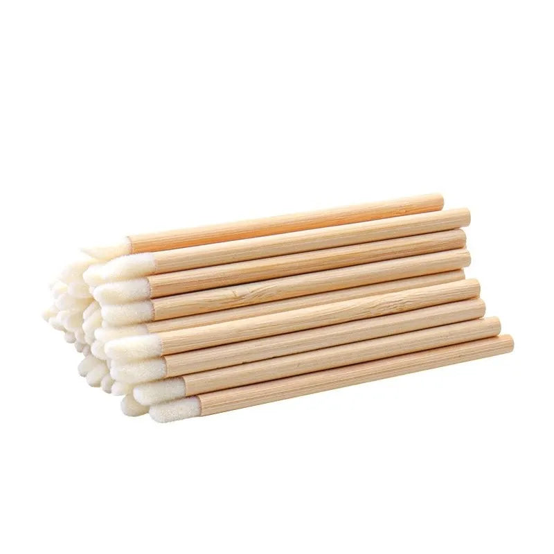 Bamboo Lip Brush Disposal Lip Brush Wands Wood Brush Achieve Lip Lines with Our Sustainable Bamboo-handled Lip Brush
