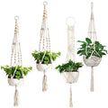 Hot Sale 4 Pack Macrame Cotton Rope Plant Hanger Indoor & Outdoor Home & Garden Hanging Plant Holder