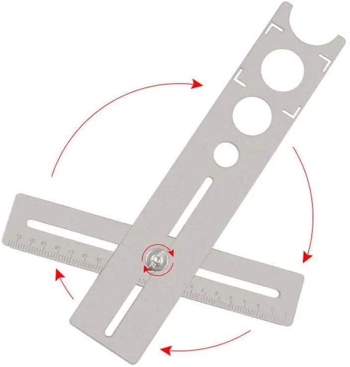 Industrial Grade Ceramic Tile Hole Locator Portable Stainless Steel Universal Marble Punching Tool Accurate Positioning for Wood