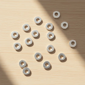 Silver Plated S925 Sterling Silver 5.5mm Irregular Round Spacers Beads for DIY Women Men Bracelet Necklace Earring