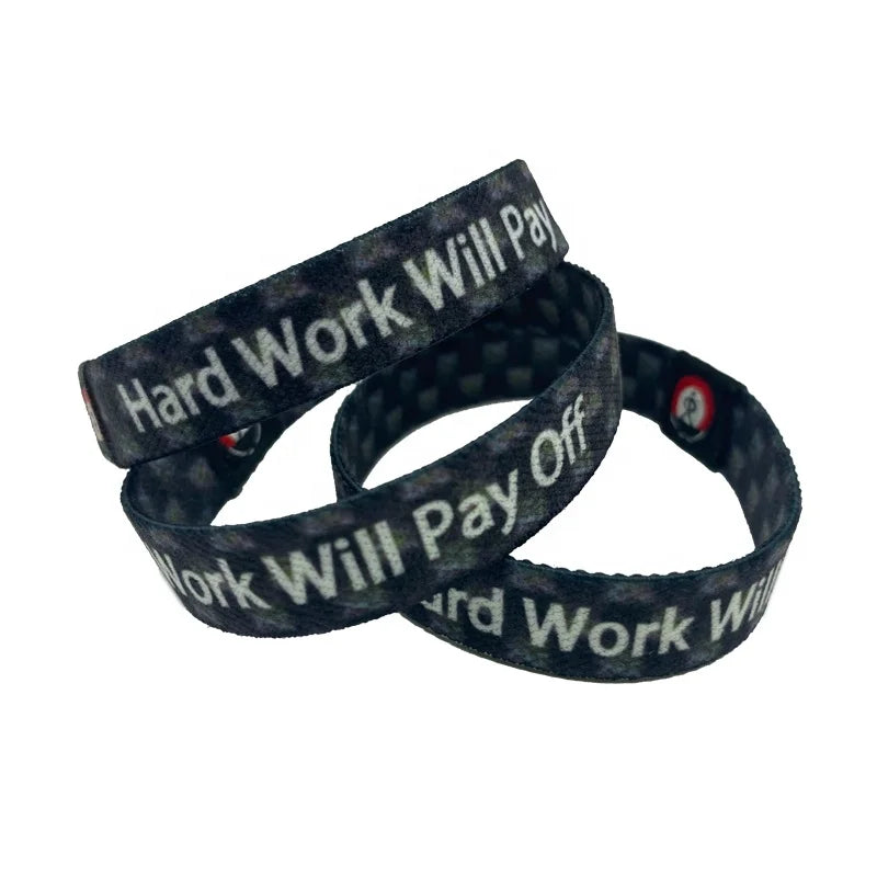 Fashion Elastic Wristband Custom logo Fabric Bracelet Sport Basketball Festival Stretchable Elastic Bracelets