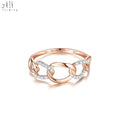 High Quality Wholesale Handmade Elegant Classic Shiny Fine Ring Jewelry Minimalist 18K Solid Rose Gold Real Natural Diamond Ring