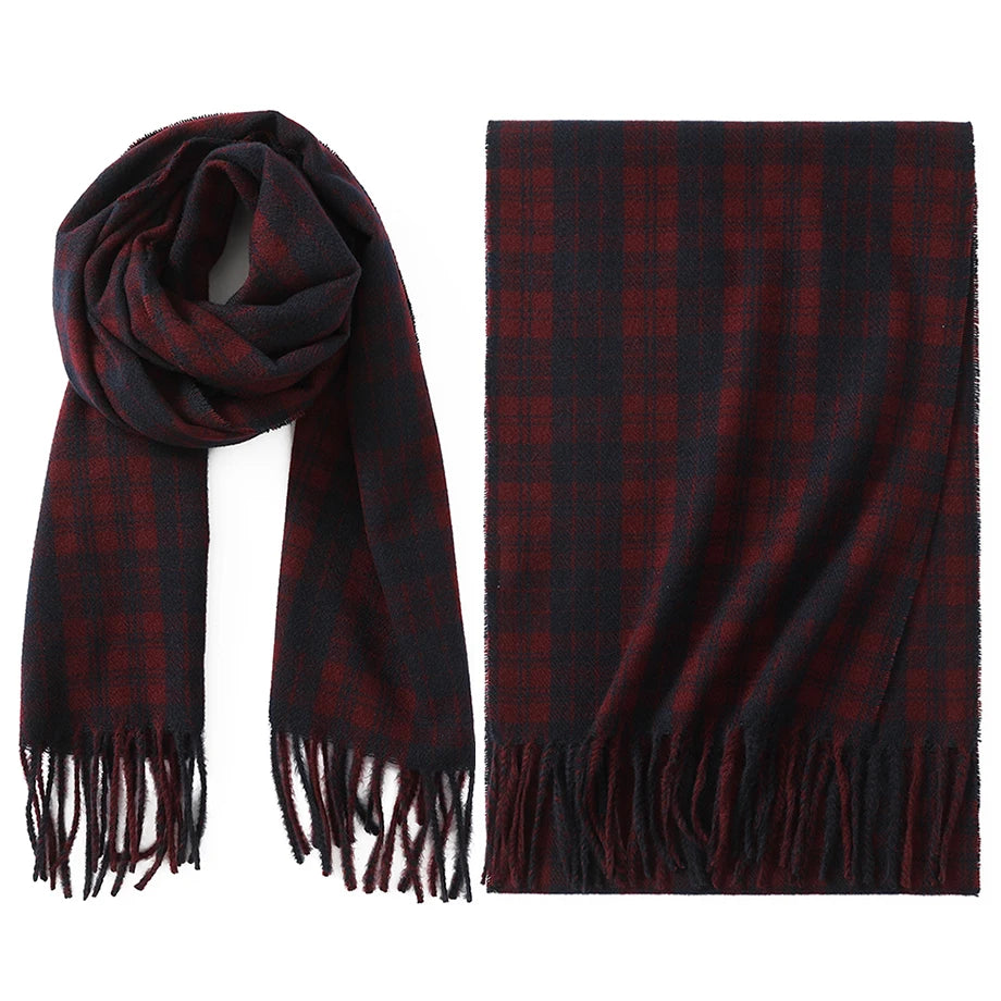 Plaid Scarf for Men and Women 71inch Handmade Acrylic Wool Winter Scarf Wedding Slash in Various Tartans Scarf
