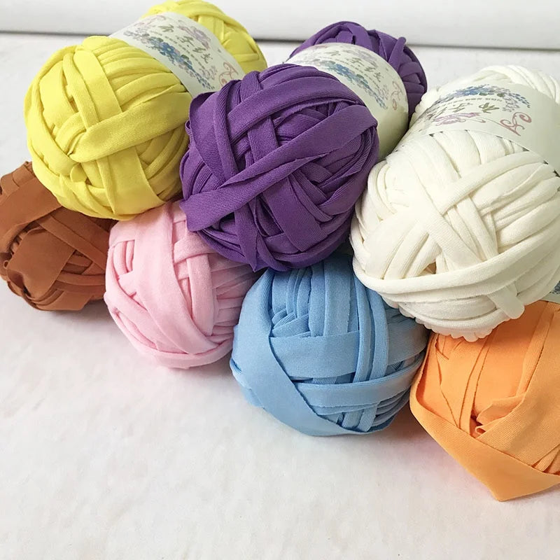 100% Polyester T-Shirt Yarn Crochet Bags Fancy Yarn for Crochet Woven Bag T-Shirt Inspired Design