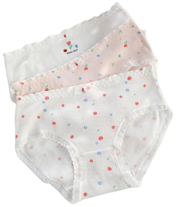 Sweet Lace Wholesale Panties Pants Cotton Panties Mid Waist Womens Underwear