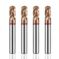 AZZKOR 4F Endmills Color-Ring Coating Tungsten Carbide Ball End Milling Cutter for CNC Mechanical TGR-HRC55
