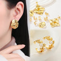 Wholesale Earrings Women Cheap Clip-On Stud Women's Earrings 18K Laminated Gold Bisuterias Plated Joyeria
