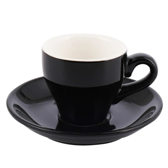 2025 Nordic Style Ceramic Coffee Mug Set Macaron Colorful Small Capacity Minimalist 100ml with Scale Tray New Product