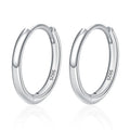 Duyizhao Minimalist Cute Girls Jewelry Daily Wear  Plated Silver Plain Circle Smooth Huggie Hoop Earrings Jewelry
