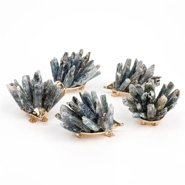 Wholesale Home Furnishing Gem Stone Creativity Alloy Mineral Crystal Crafts Cute Object Shape Hedgehog Spider Pyrite Ornaments
