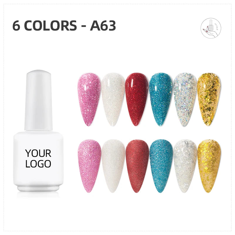 JTING Nail Products Beauty 6 Colors Gel Polish Uv Gel Kits OEM Professional Custom Private Label Nail Polish Bottles Wholesale