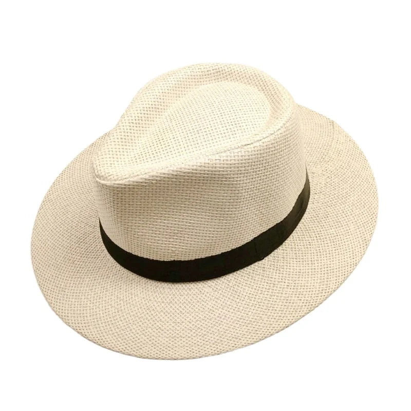 2023 New Fashion Custom Logo Men Women Foldable Sunscreen Beach Hats Fedora Summer Straw Hat Wholesale