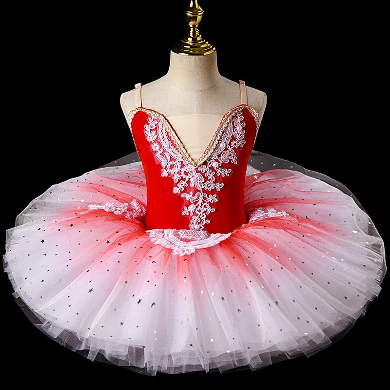 New Beatiful Girls' Princess Skirt Children's Performance Tutu Dress Little Swan Dance Ballet Skirt