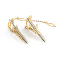 Fashion Brass Material Gold Color Airplane Tie Clip With Chain for Men