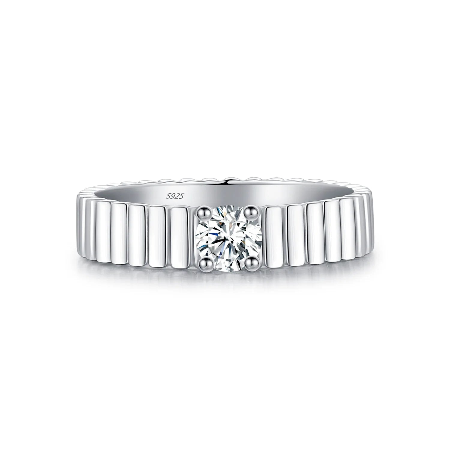 Vintage Unisex Couple Ring 925 Sterling Silver Single 0.3CT D Color Moissanite Ring for Engagement Gift Jewelry