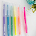 Japanese Korean Recommended Jumbo Highlighter Pen 6 Colors Dual-side Writing Slanted Brush Tip Candy Colors Students Key Line