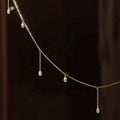 Top Selling Starry Necklace 0.55 CT Real Diamond Raindrop Drillhole Diamond 18k Solid Gold Diamond Necklace Manufacturer MegaBDM