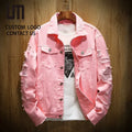 2025 New Men's Denim Jacket | Fashion Ripped Hole Design | Spring/Autumn Cotton Coat | Solid Color Casual | OEM/Wholesale