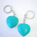 Huiying Fashion heart pendant healing crystals stones blue turquoise keychains necklace for sale