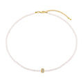 QX CUSTOM OEM Fine Jewelry 18K Gold Plated 925 Sterling Silver Cubic Zirconia Gemstones Freshwater Pearl Women Necklaces