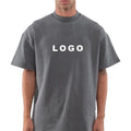 Wholesale Men Luxury Cotton Spandex Heavyweight T-Shirt Plain Print Mock Neck T Shirt