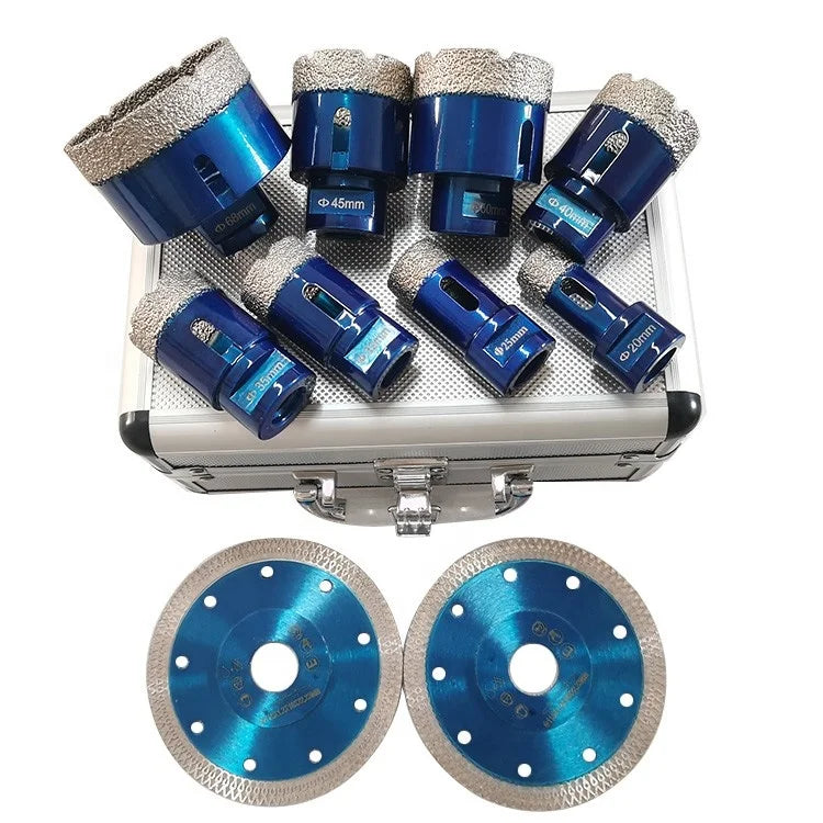 Hot Sale Brazed Diamond Hole Saw Kit Diamond Bit Drill Set Braze High-Quality Diamond Crown for Ceramic Tiles