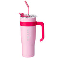 Custom Logo Stainless Steel Water Bottle Travel Coffee Mug 40oz Insulated Tumbler Thermos With Handle and Straw
