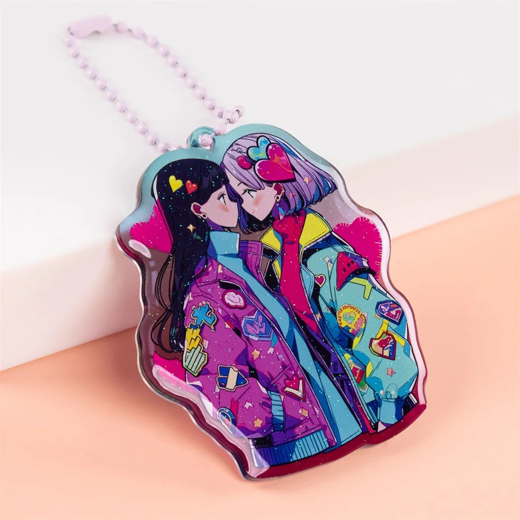 Cartoon Anime Star Transparent Acrylic Charms Custom Promotional Gifts Double-sided Printing Logo Acrylic Keychain Custom