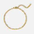 Simple Stainless Steel 18K Gold Plated Oval Bead Chain Bracelet Titanium Steel PVD Personalized Geometric Beads Chain Bracelet