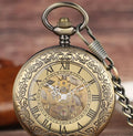 Classic Roman Flower Pocket Watch Automatic Mechanical Pocket Watches