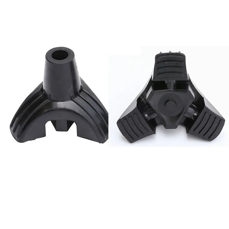 Rubber Leg Pads Large Cane Tip 3 Prong Non-Slip Rubber Tripod Reusable Standing Base Replacement Foot Pad for Walking Canes
