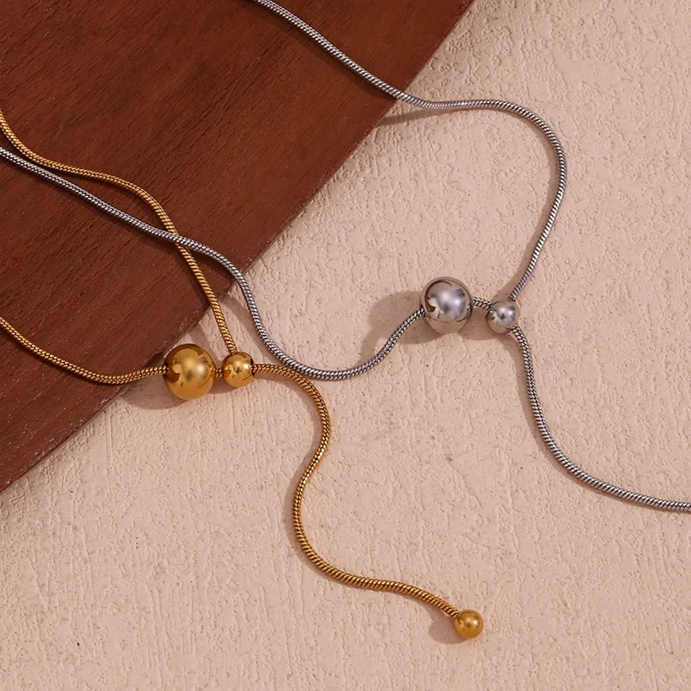 Guarantee Dreamshow Minimalist Snake Chain Necklace Y Shape Gold Plated Jewelry Stainless Steel Women Necklace