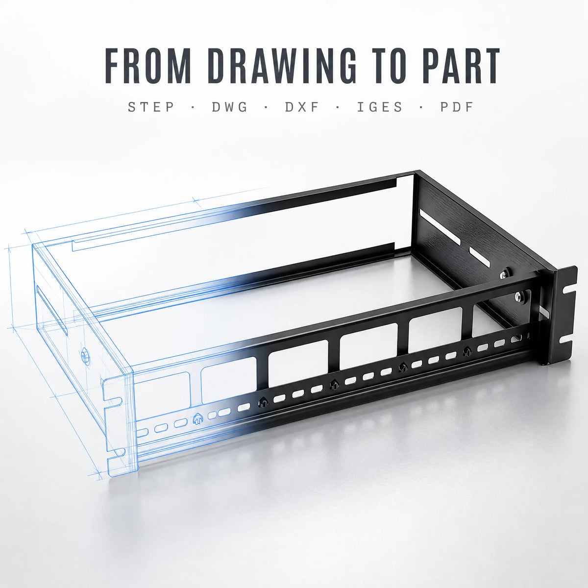 TZR Bracket Frame Rack Mount Custom Sheet Metal Fabrication Bending Powder Coating Support Tray Steel Parts Factory MegaBDM