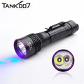 Tank007 UV122 Outdoor Treasure Hunting Blacklight Rechargeable Uv Flashlight Forensic Dual LED Torch Lamp 365nm Uv Flashlight
