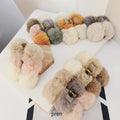 MIO 3 Color Combo Winter Chic Faux Rex Rabbit Fur Plush Hair Clips Christmas Cute Gift  Fluffy Hair Pins Multiple Colors No slip