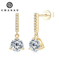 Earrings Wholesale Bulk Diamond Hoop Earrings 925 Sterling Silver 6.5mm 1CT D-Color Round Cut Moissanite Stud Earring for Women