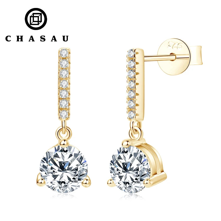 Earrings Wholesale Bulk Diamond Hoop Earrings 925 Sterling Silver 6.5mm 1CT D-Color Round Cut Moissanite Stud Earring for Women