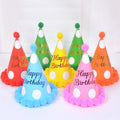 Children Party Cap Birthday Party Decoration Items Happy Birthday Paper Decorative Hat Plush Ball Hat