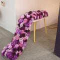 OEM Customized Artificial Length 1m 2m Silk White Rose Peony Wedding Runner Table Flower Row for Decoration