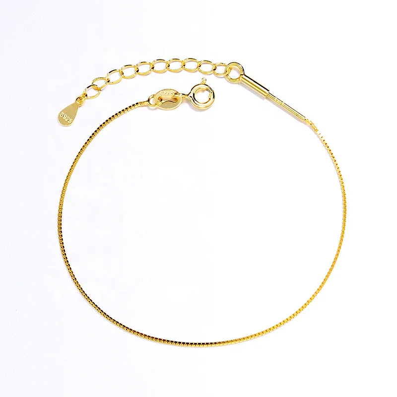 China Manufacturer New Elegant Simple Design Screw Thread Sterling Silver Bracelet